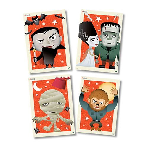 Painel Grande com 4 Laminas - Os Monstrinhos - Festcolor