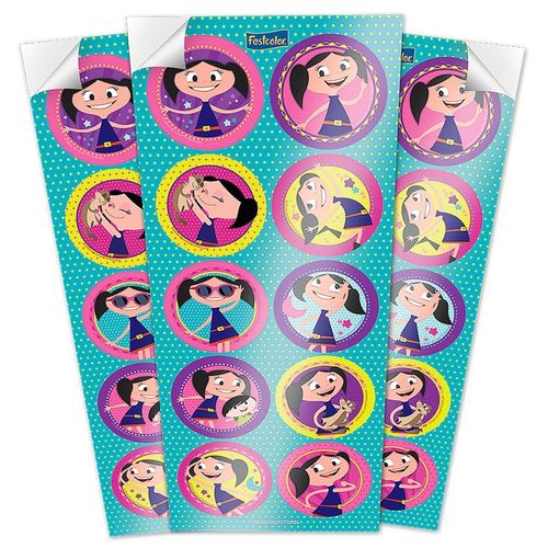 Adesivo 3 Cartelas - Show da Luna - Festcolor