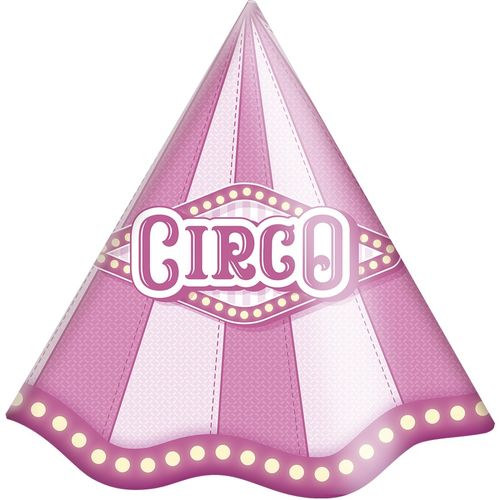 Chapéu 8 Unidades - Circo Rosa - Festcolor