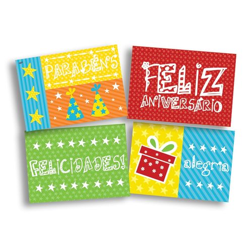 Painel Grande c/ 4 Laminas - Feliz Aniversário - Festcolor