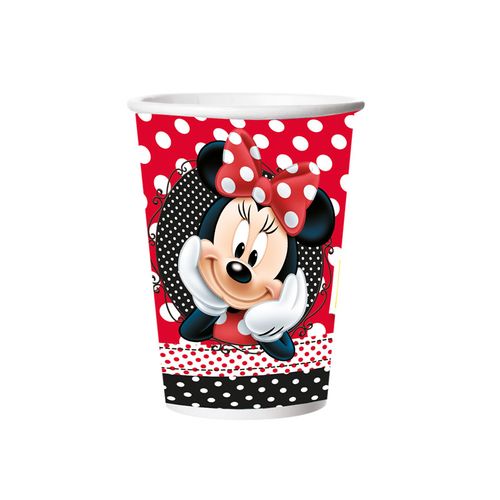 Copo Papel 180 ML 8 Unidades - Minnie Vermelha - Regina Festas