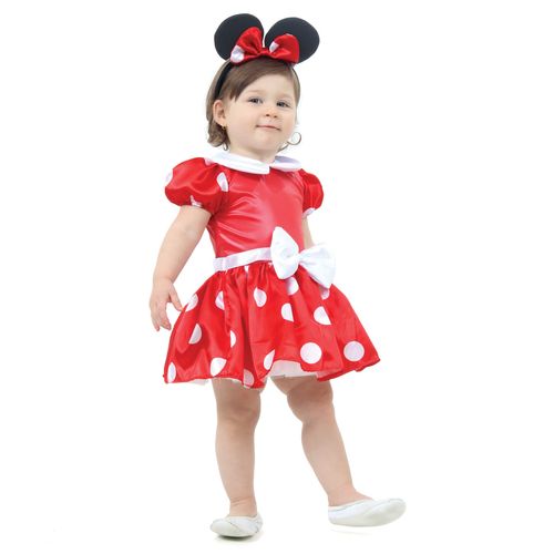 Fantasia Minnie Mouse Bebê com Tiara - Disney