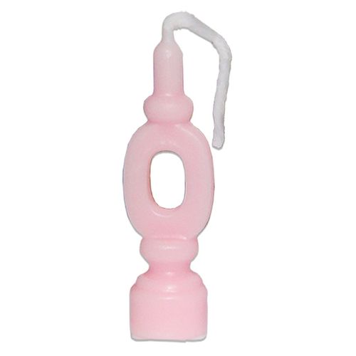 Vela Aniversário - Rosa Número 0 - Festcolor