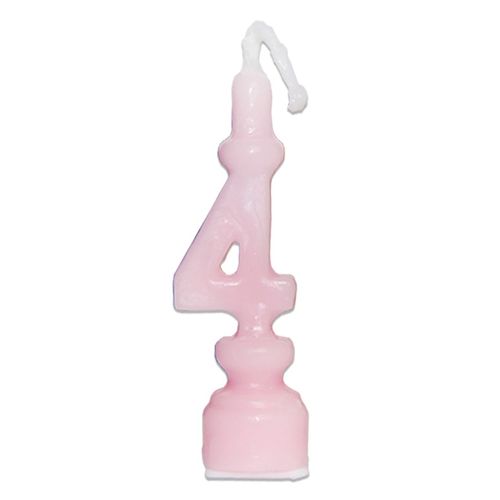 Vela Aniversário - Rosa Número 4 - Festcolor