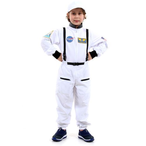 Fantasia Astronauta Branco Infantil Luxo com Boné