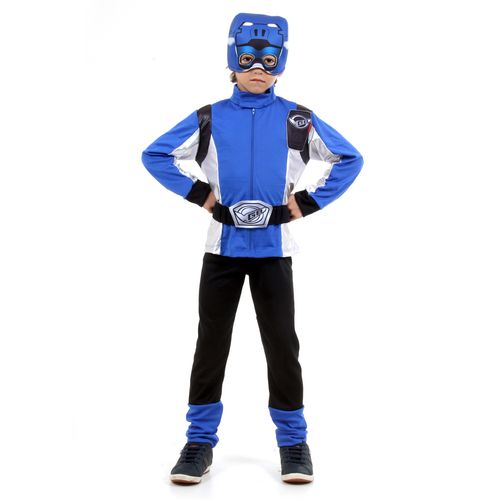 Fantasia Power Rangers Azul Infantil - Beast Morphers