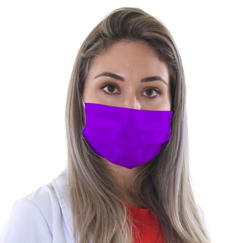 Máscara de TNT Dupla Camada Lavável Adulto - Roxo
