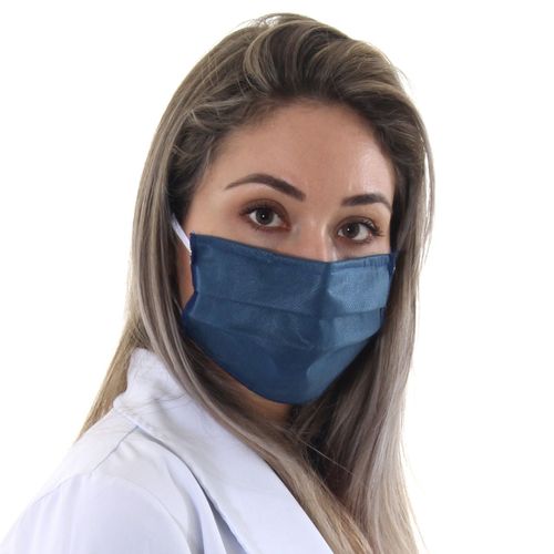 Máscara de TNT Dupla Camada Lavável Adulto - Azul Royal