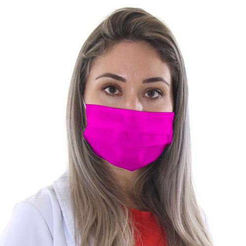 Máscara de TNT Dupla Camada Lavável Adulto - Pink