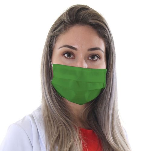 Máscara de TNT Dupla Camada Lavável Adulto - Verde Militar