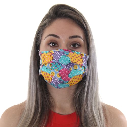 Máscara de Tecido Dupla Camada Lavável Adulto - Estampa Corações