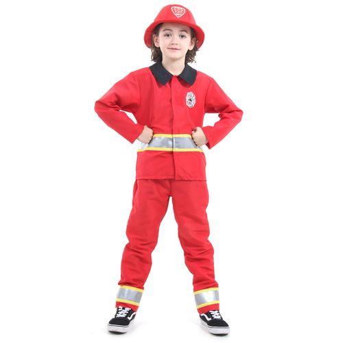 Fantasia Bombeiro Infantil - Profissões - Fire Dept Bombeiros