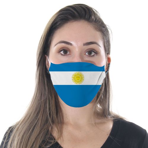 Máscara de Tecido Dupla Camada Lavável Adulto - Argentina - Funny Faces
