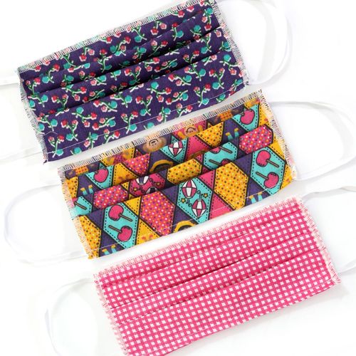 Kit 6 Máscaras de Tecido Dupla Camada Lavável Adulto - Cores Sortidas