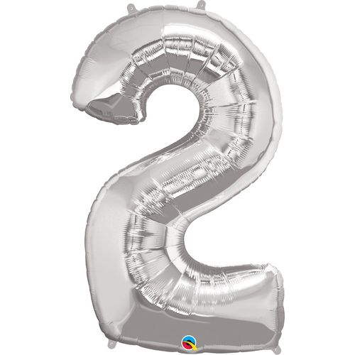 Balão Metalizado Microfoil 34 Polegadas - 86cm - Nº2 Prata - Qualatex