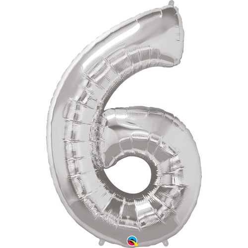 Balão Metalizado Microfoil 34 Polegadas - 86cm - Nº6 Prata - Qualatex