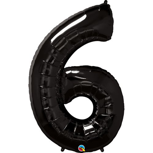 Balão Metalizado Microfoil 34 Polegadas - 86cm - Nº6 Preto - Qualatex