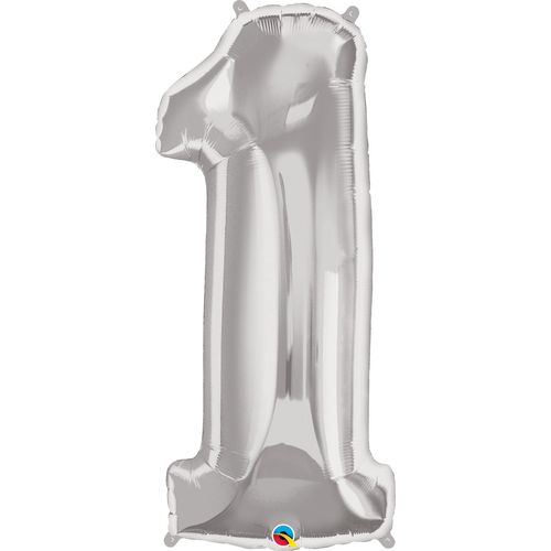 Balão Metalizado Microfoil 34 Polegadas - 86cm - Nº1 Prata - Qualatex
