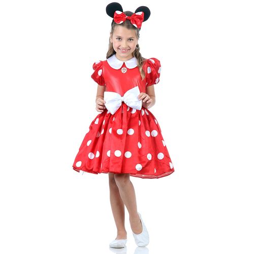 Fantasia Minnie Vermelha Infantil - Disney