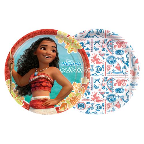 Prato de Aniversário 8 unidades - Moana - Regina Festas