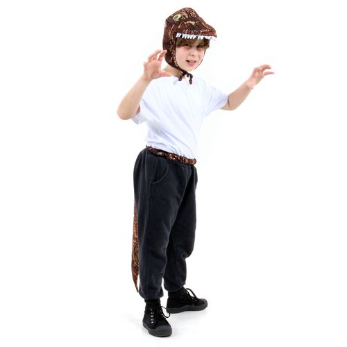 Kit Dinossauro Marrom Infantil - Touca e Rabo - Sula