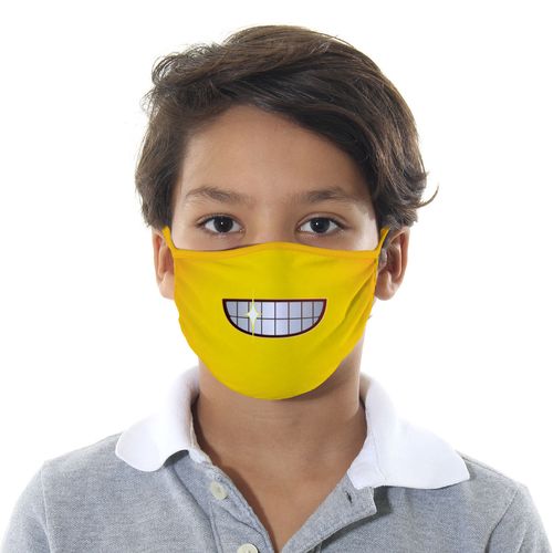 Máscara de Proteção Infantil - Emoji Sorrindo - Mask4all