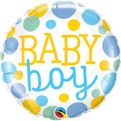 Balão Metalizado Microfoil 18 Polegadas - 46cm - Baby Menino - Qualatex