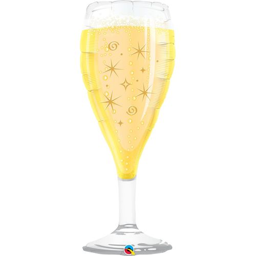 Balão Metalizado Microfoil 39 Polegadas - 39cm - Taça de Espumante - Qualatex