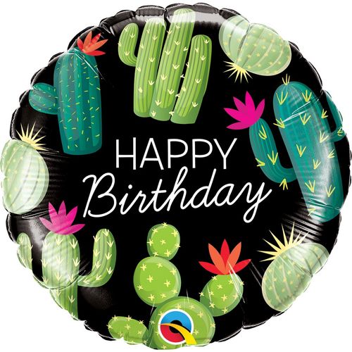 Balão Metalizado Microfoil 18 Polegadas - 46cm - Happy Brithday Catcto - Qualatex