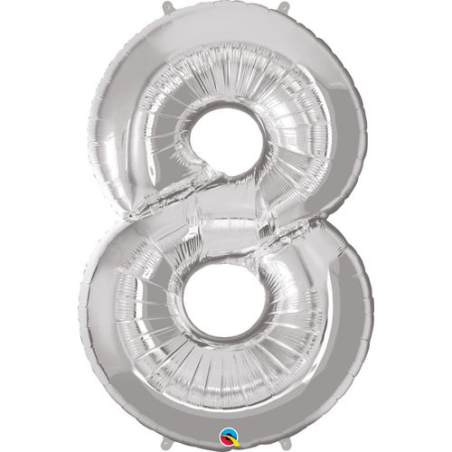 Balão Metalizado Microfoil 34 Polegadas - 86cm - Nº8 Prata - Qualatex