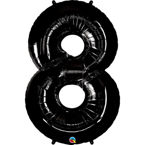 Balão Metalizado Microfoil 34 Polegadas - 86cm - Nº8 Preto - Qualatex