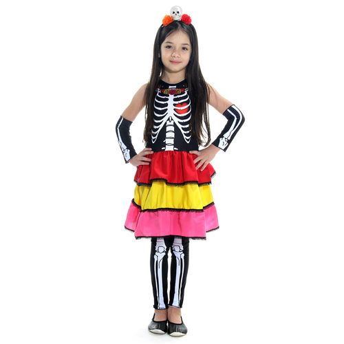 Fantasia de Bruxa Aranha Infantil Halloween Com Tiara