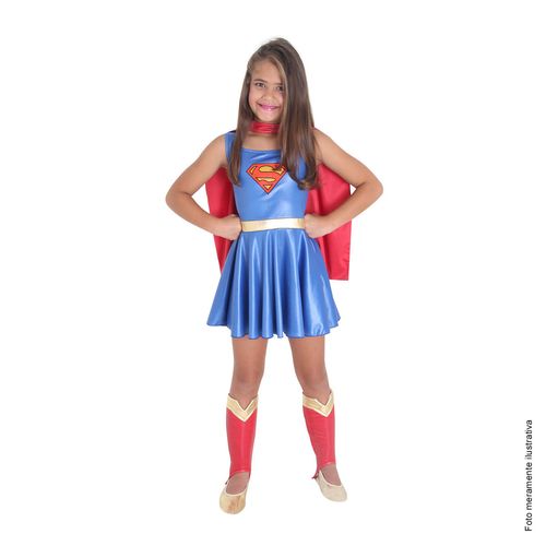 Fantasia Super Mulher Infantil - Liga da Justiça - Original
