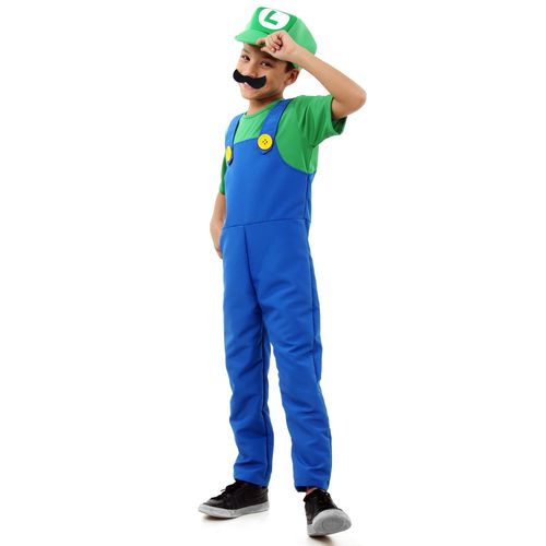 Fantasia Luigi Infantil Luxo - Super Mario World - Original