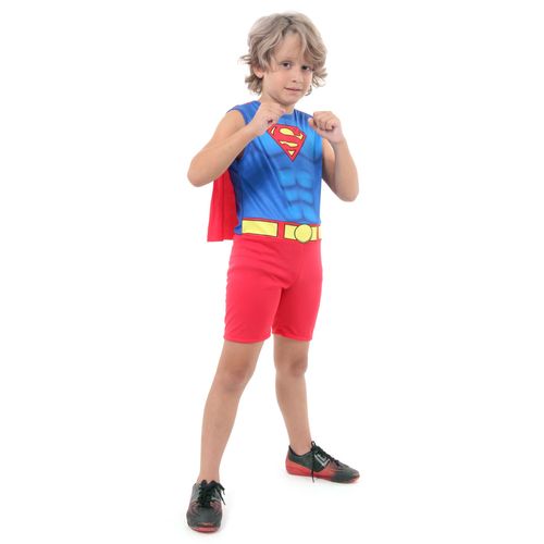 Fantasia Super Homem Regata Infantil - Liga da Justiça - Original