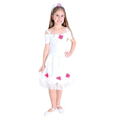Fantasia Noiva com Laço Infantil - Festa Junina