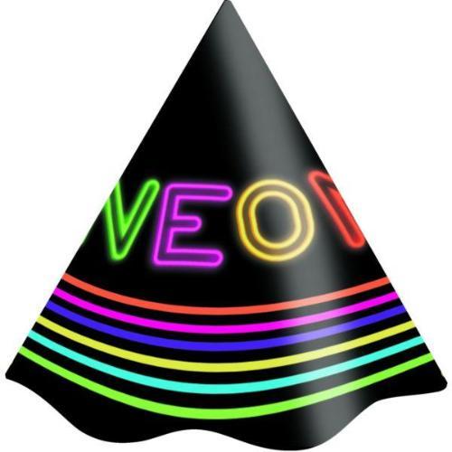 Chapéu Neon Festcolor Preto com Cores Vibrantes - 8 Unidades