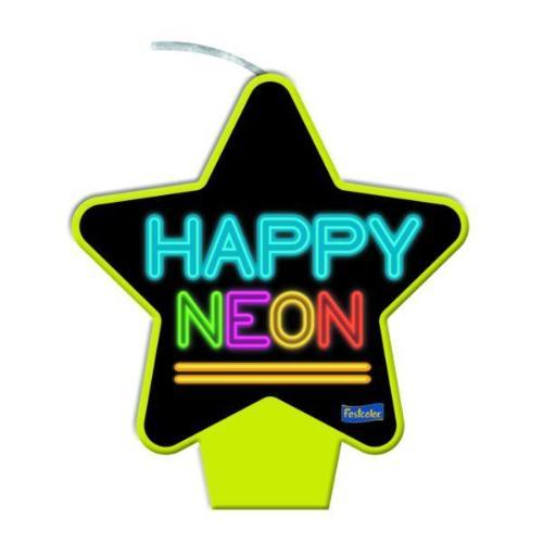 Vela Plana Estrela - Neon - Amarela - Festcolor