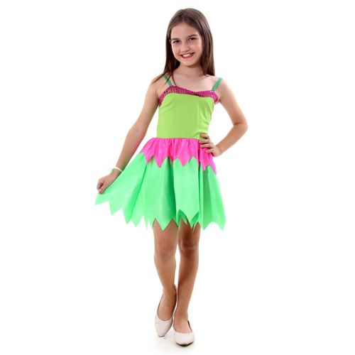 Fantasia Fada Bico Rosa / Verde - Carnaval