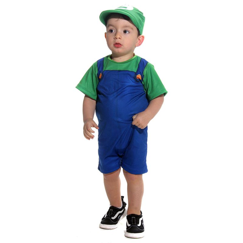 Fantasia Luigi Masculino Adulta cosplay/anime em Promoção na