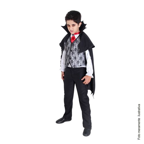 Fantasia Vampiro Infantil Halloween com capa