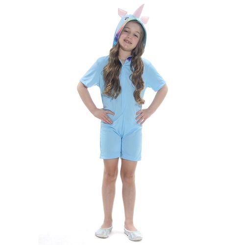 Fantasia Unicórnio Azul Infantil Curto