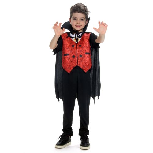 Fantasia Vampiro Infantil Curto - Halloween