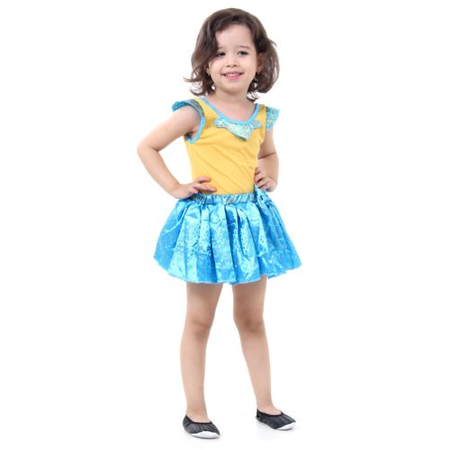 Fantasia Bailarina Sortida Amarelo / Azul Infantil - Carnaval