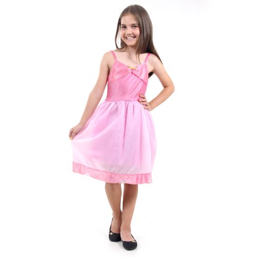 Fantasia Vestido Basic Rosa Infantil - Carnaval