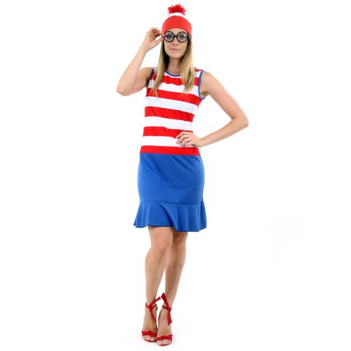 Fantasia Wally Feminino Adulto - Procurando o Wally