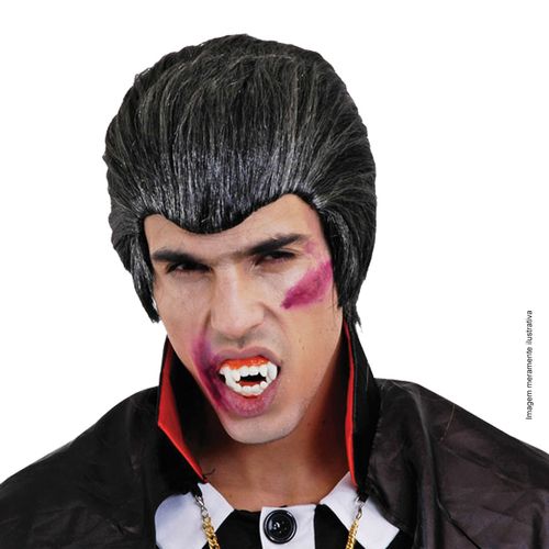 Peruca Dracula Grisalho Adulto