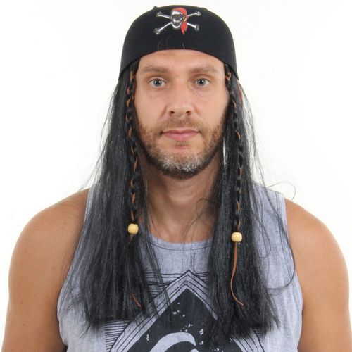 Bandana Pirata com Peruca - Sete Mares
