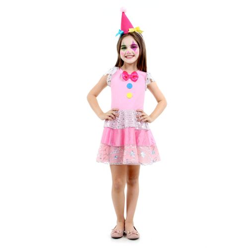 Fantasia Palhaça Pink Infantil - Carnaval
