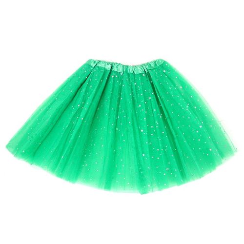 Saia Tutu Verde Adulto - c/ 3 Camadas com Glitter